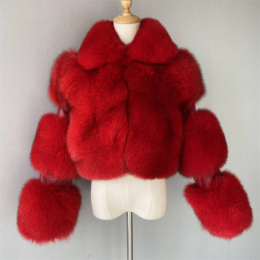 Luxury Fox Fur Poodle Cut Coat