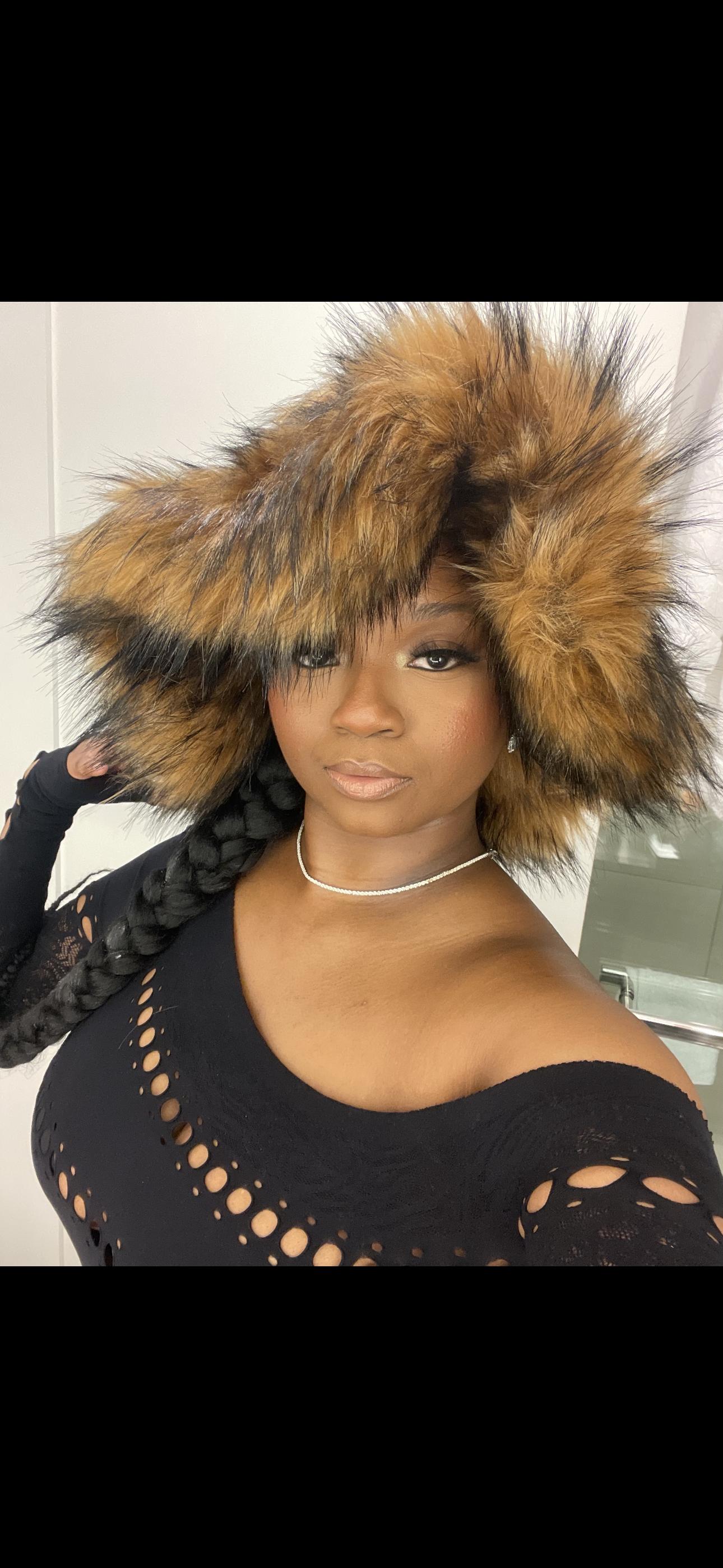 Faux Raccoon Fur Bucket Hat