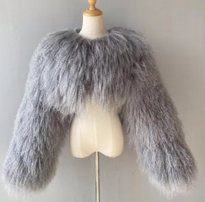 Mongolian Fur Crop Jacket