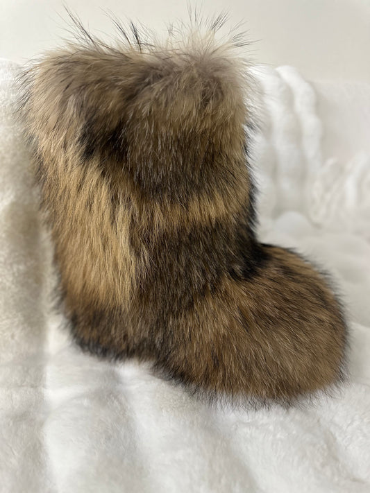 Genuine, Raccoon Fur Boots