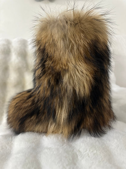 Genuine, Raccoon Fur Boots
