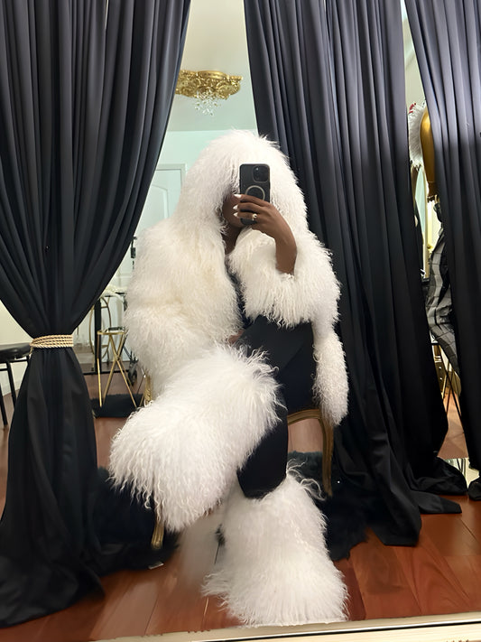 Mongolian Fur Coat with Hood