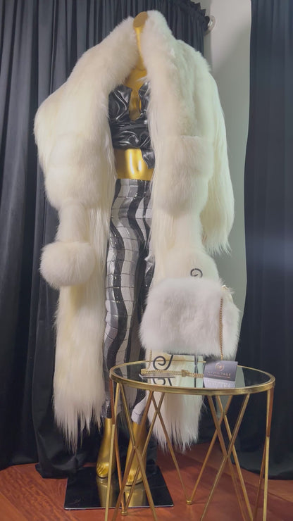 White Full-Length Goat Fur Coat